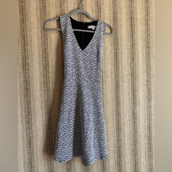 Loft Formal Dress White Floral Women Size 2 Small Knee Length Dress - Picture 1 of 4